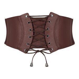 Corset Belt For Women, Vintage Lace-up Waspie Elastic Cincher Waist Dresses😙
